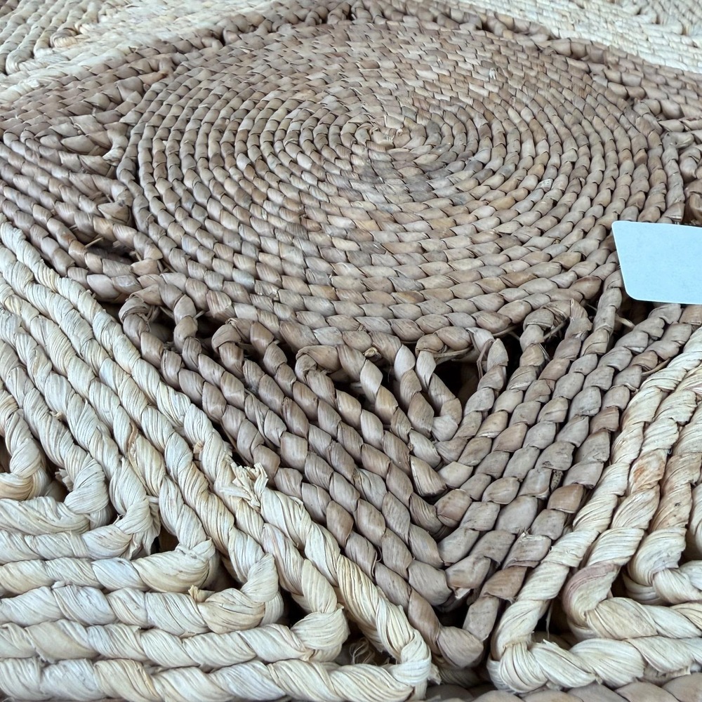 Vintage 2 Seagrass 12" Square Woven Basket Wall Hanging Decor Plates Boho trivet - Picture 8 of 10